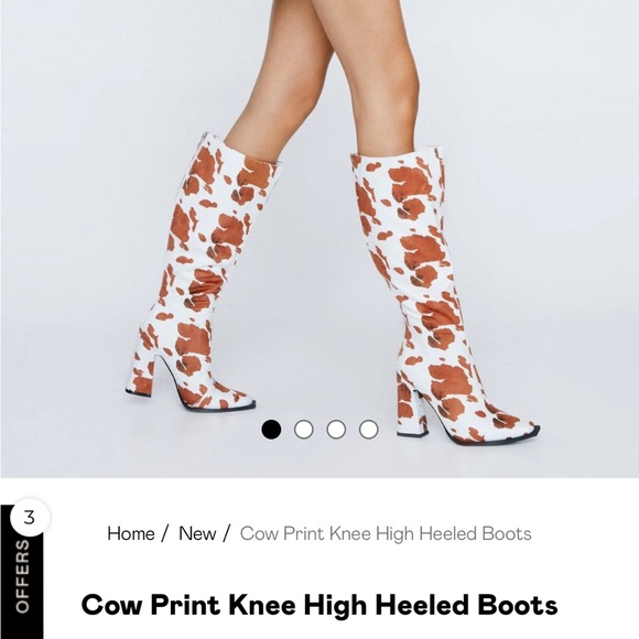 Nasty Gal See Cow It Goes Knee High Heeled Boots: SIZE 6; cow print - Picture 5 of 6